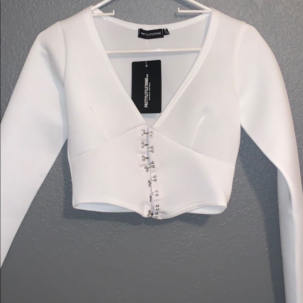 PRETTY LITTLE THING white corset long sleeve